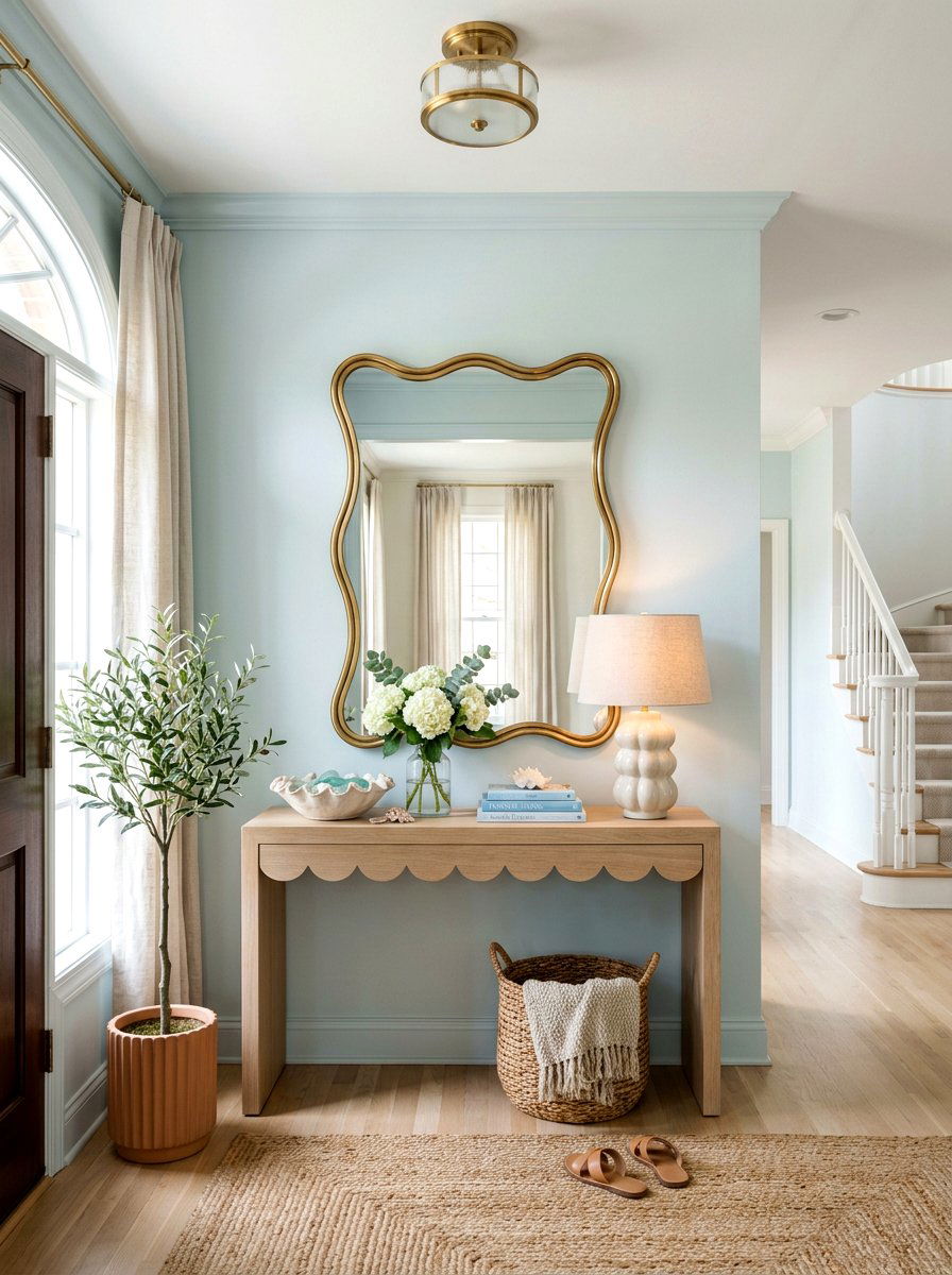 Scalloped Foyer Decor - 30 coastal entryway ideas