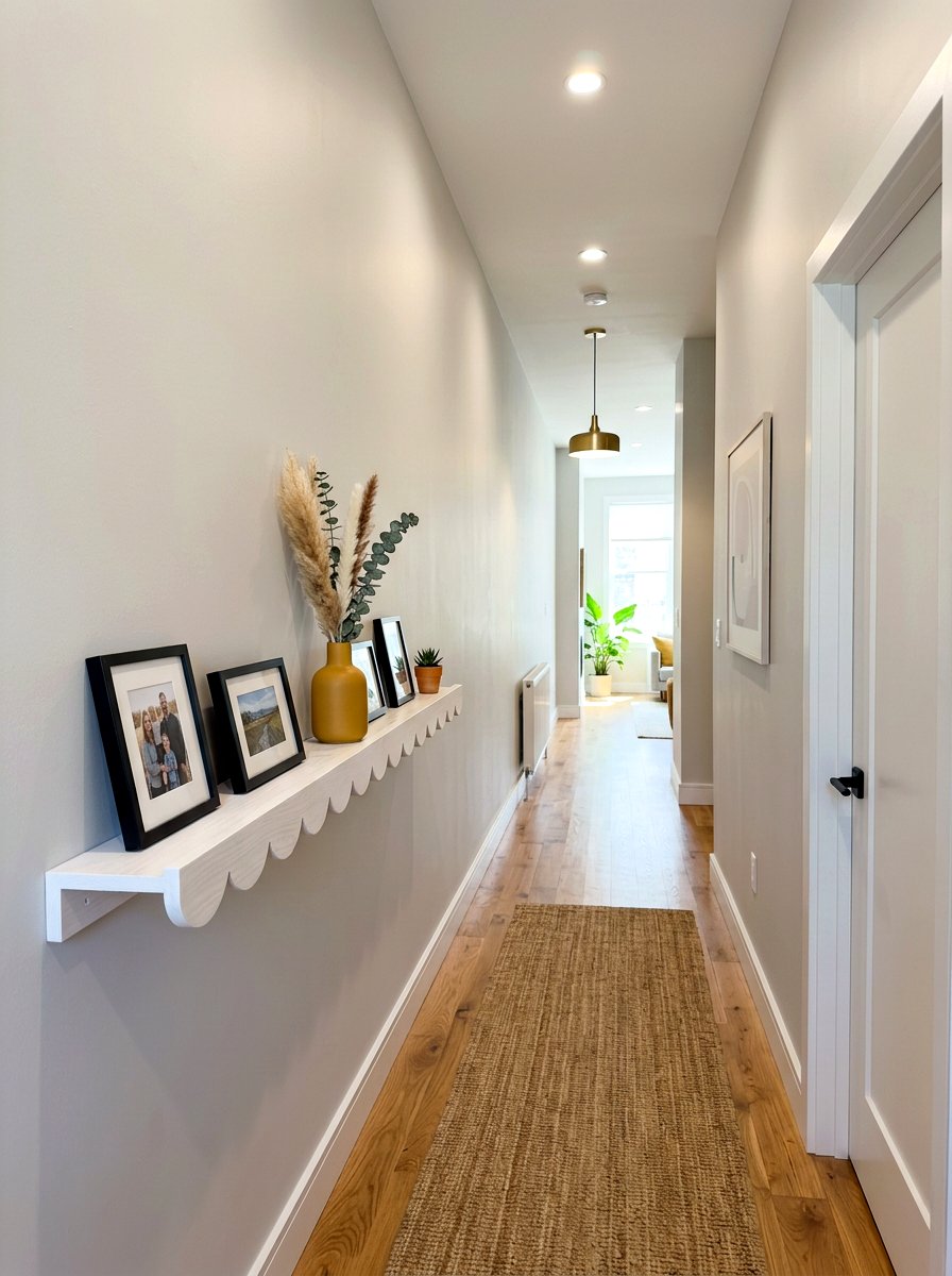 Scalloped Hallway Accent Shelf - 30 scalloped shelf ideas