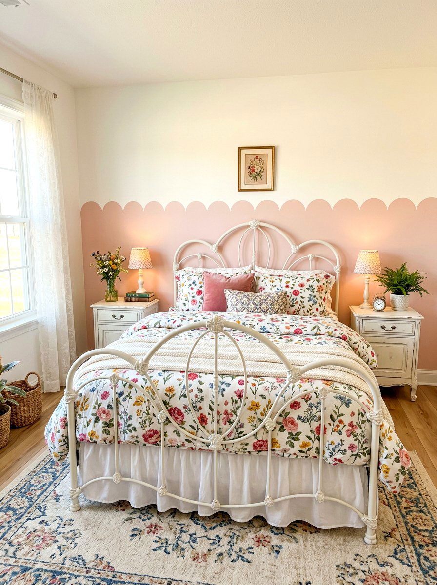 Scalloped Headboard Wall Paint - 30 painted headboard wall ideas