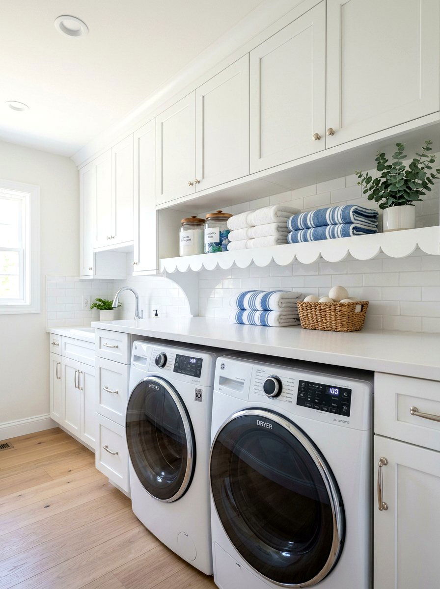 Scalloped Laundry Room Shelf - 30 scalloped shelf ideas