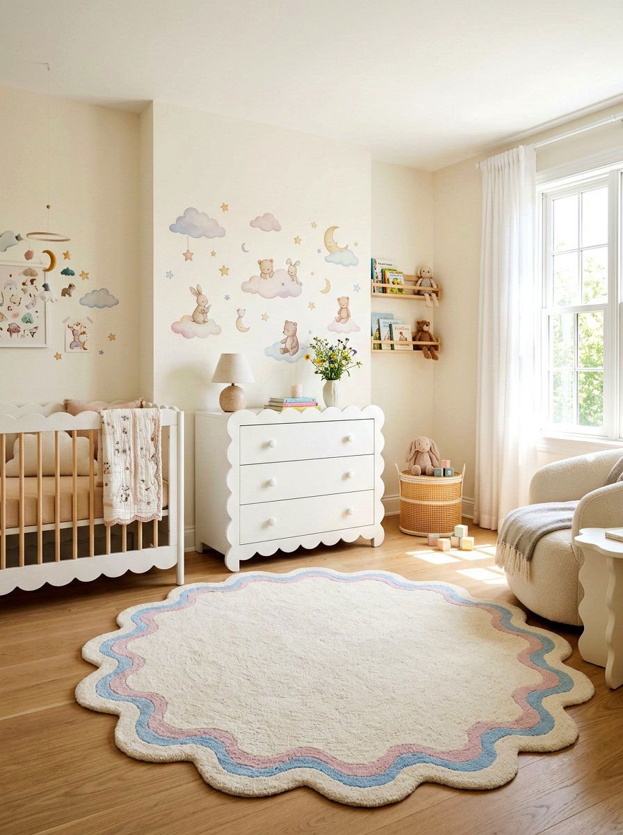 Scalloped Nursery Furniture - 30 vintage baby room ideas