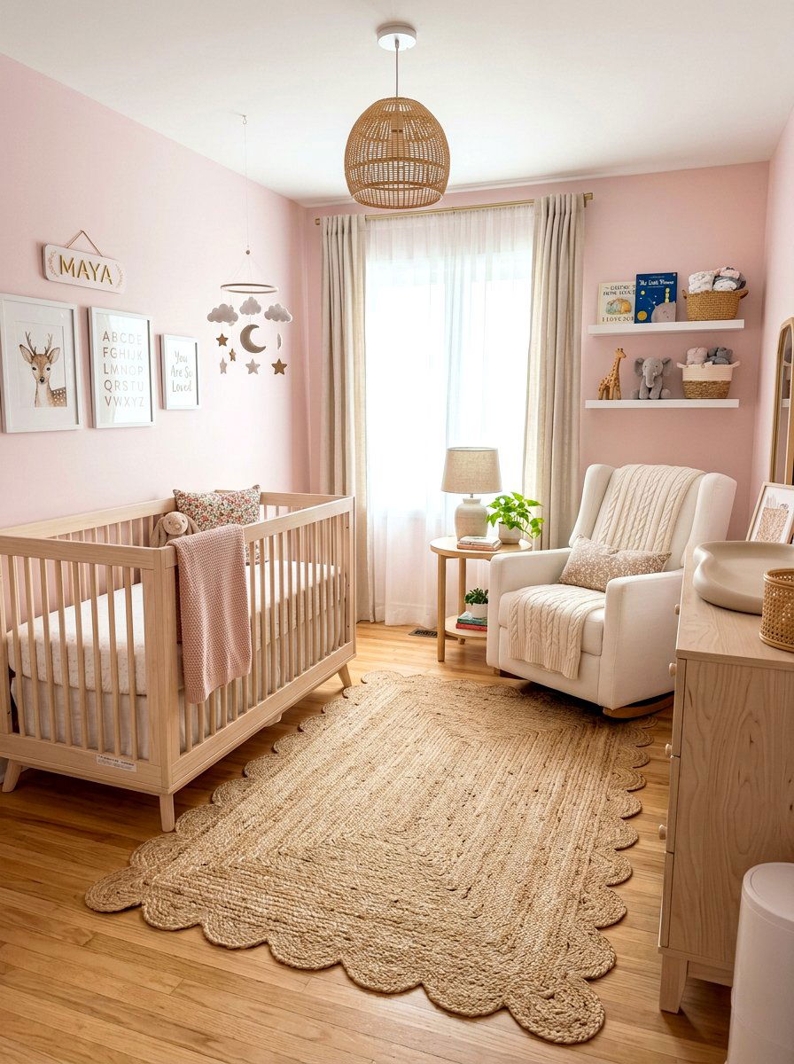 Scalloped Nursery Rug - 30 jute rug styling ideas