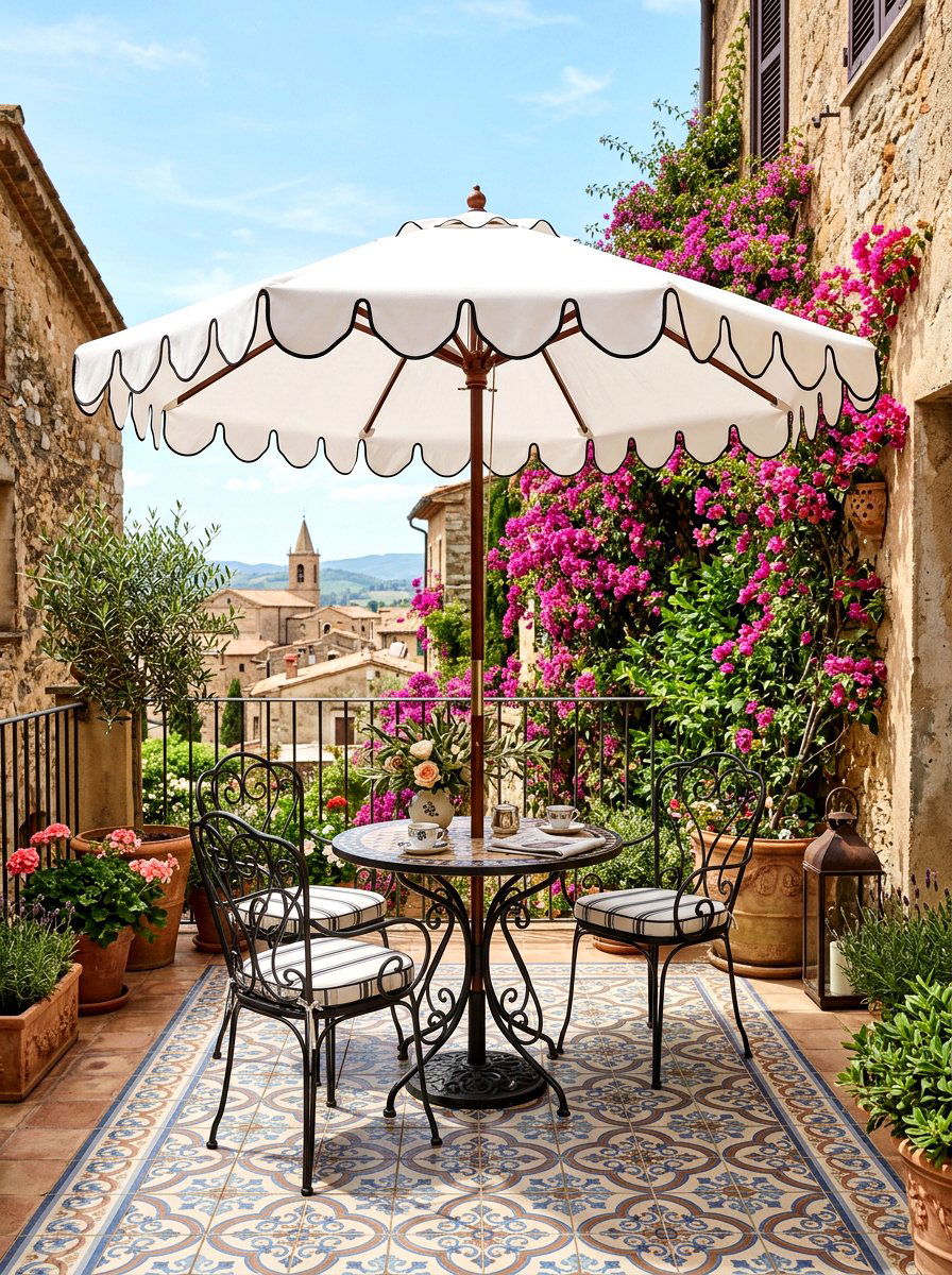 Scalloped Patio Umbrella - 30 patio umbrella ideas