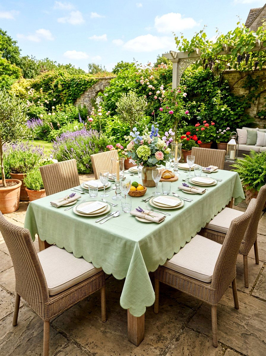 Scalloped Tablecloth - 30 scalloped decor ideas
