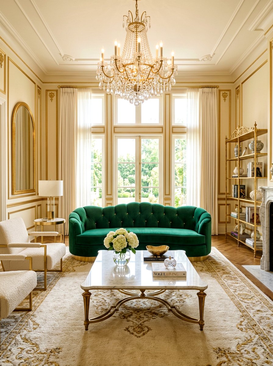 Scalloped Velvet Sofa - 30 scalloped decor ideas