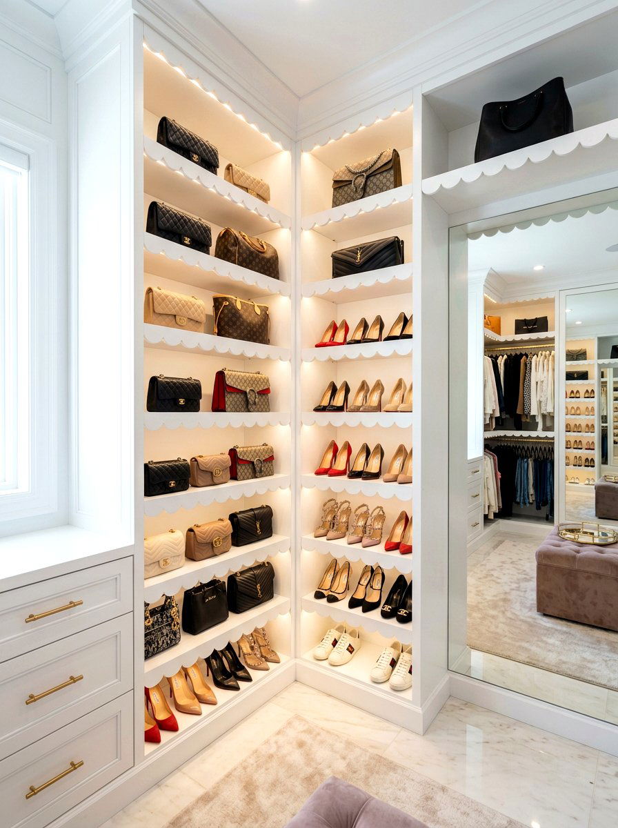 Scalloped Walk In Closet Shelf - 30 scalloped shelf ideas