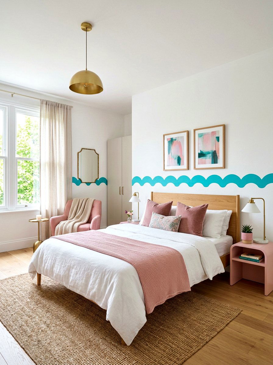 Scalloped Wall Detail - 30 dopamine bedroom ideas