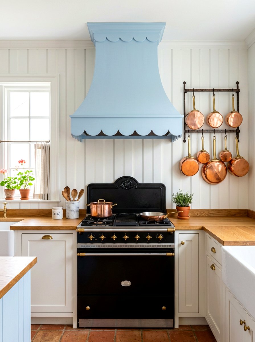 Scalloped Wood Vent Hood - 30 wood vent hood ideas