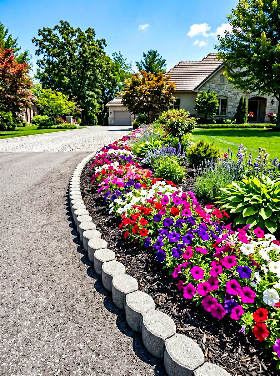 Scalloped driveway edge - 30 driveway edging ideas