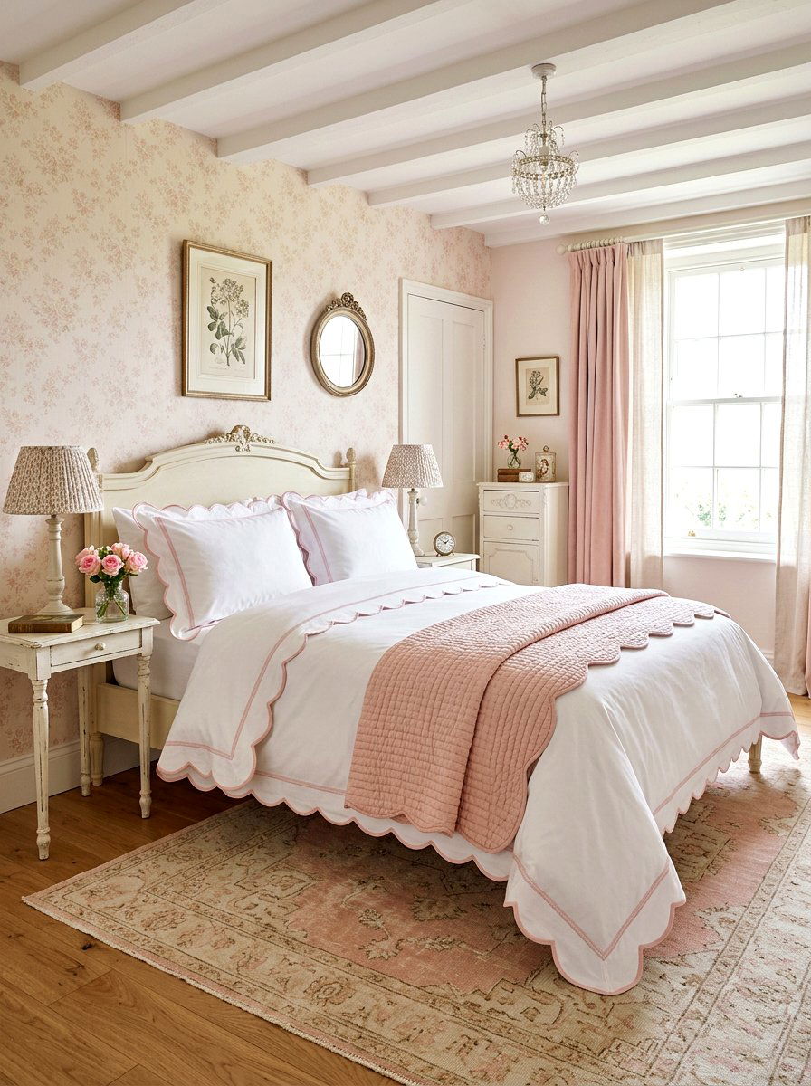 Scalloped edge bedding - 30 pillowy bed styling ideas