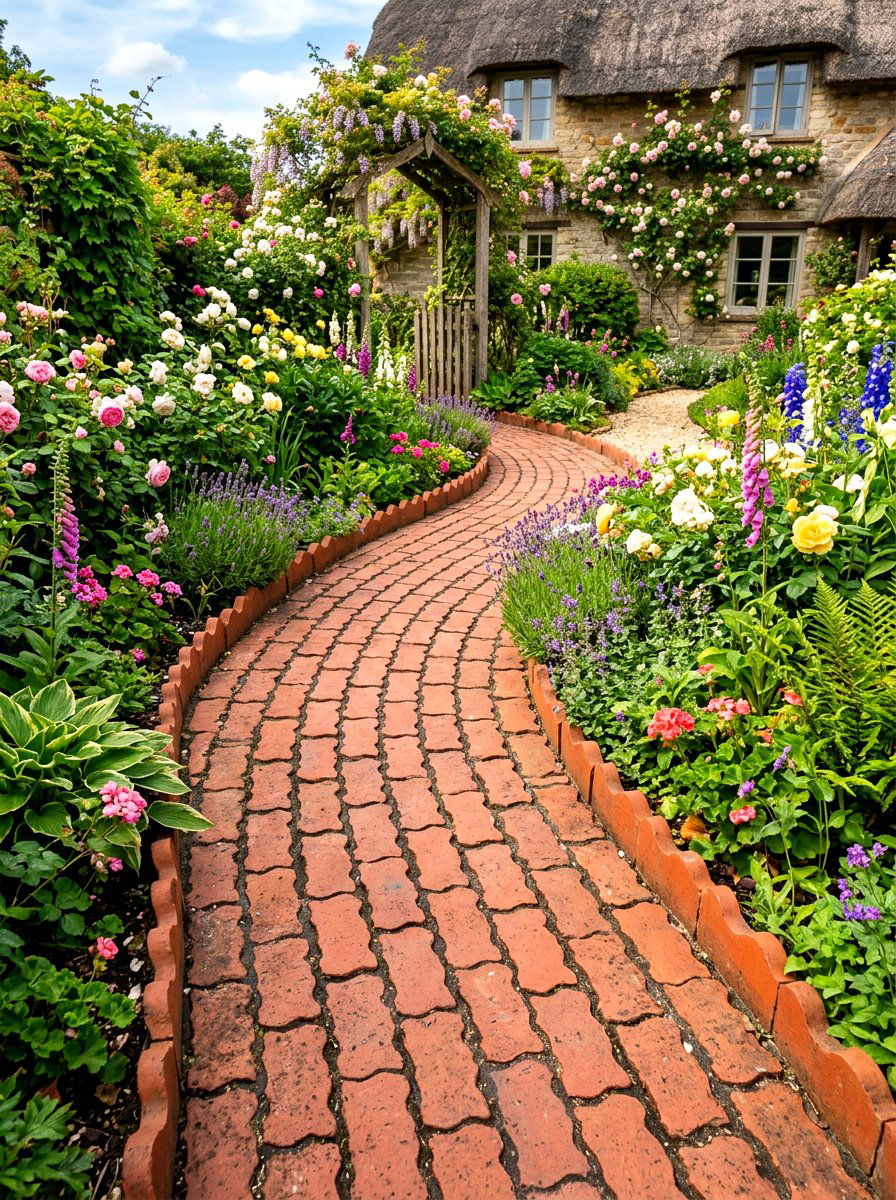 Scalloped edge bricks - 30 vegetable garden border ideas