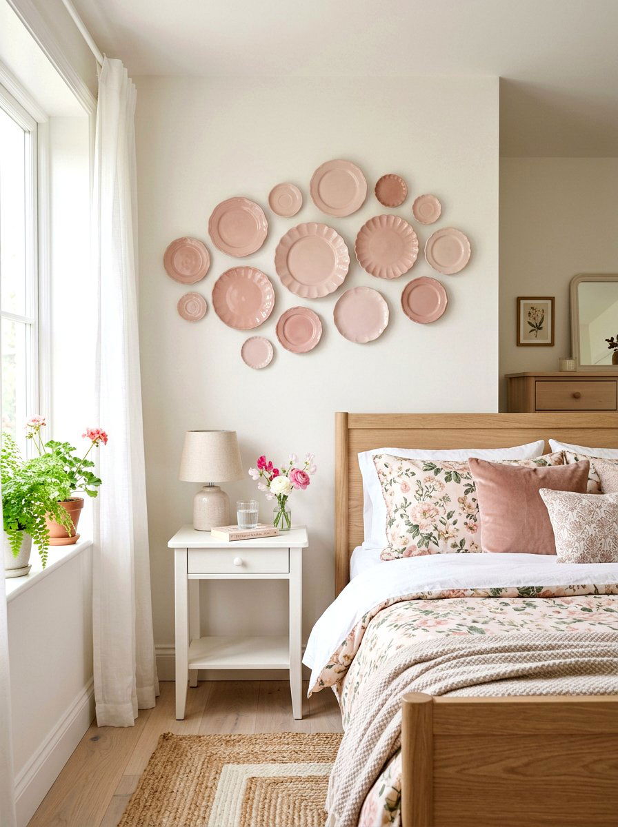 Scalloped edge plate wall - 30 collected china wall ideas