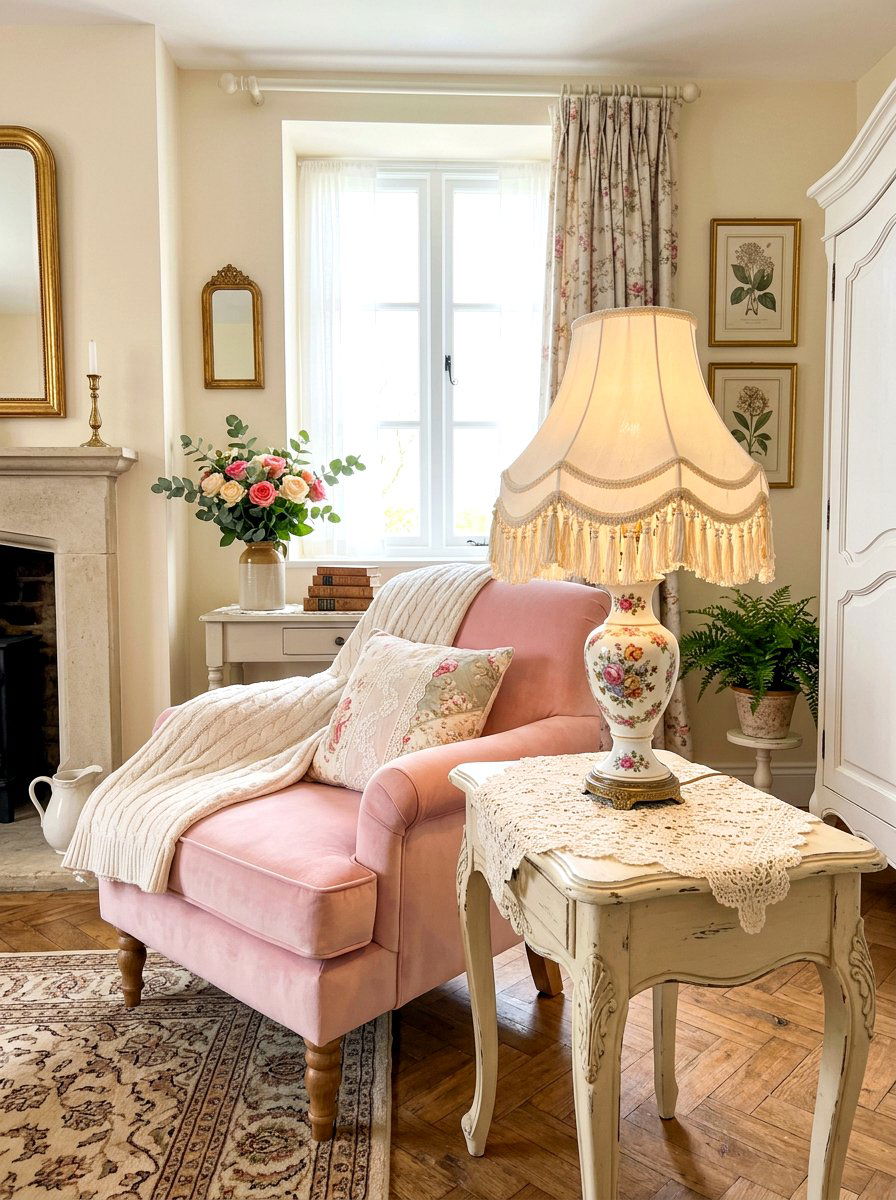 Scalloped fringe lamp shade - 30 fringed lamp shade ideas