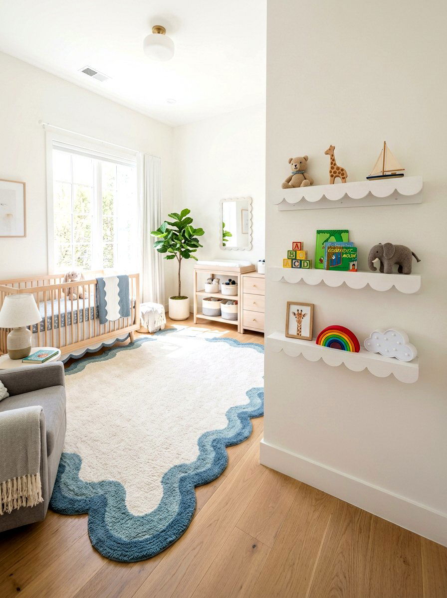 Scalloped nursery decor accents - 30 nursery corner ideas