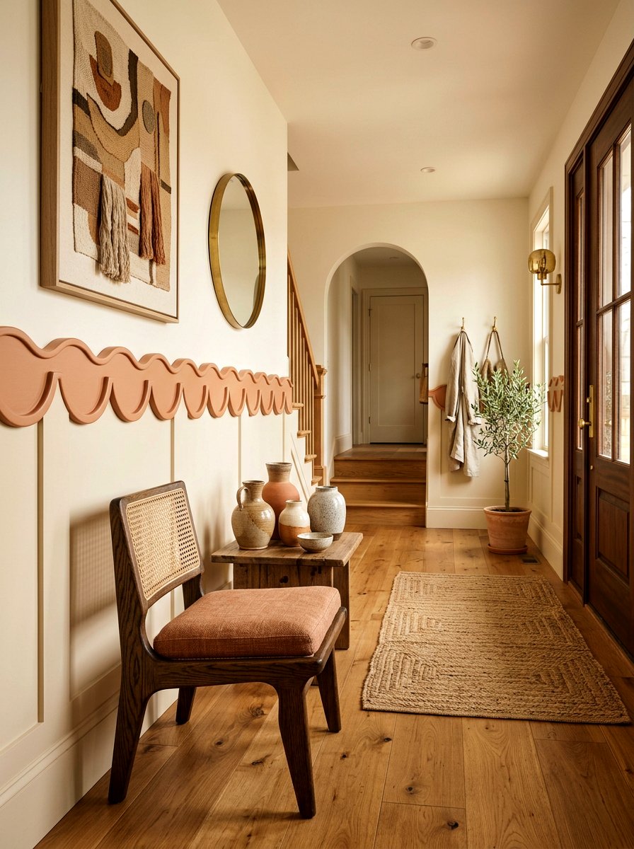 Scalloped wall trim - 30 foyer wall molding ideas