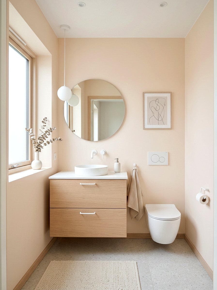 Scandi Apricot Powder Room - 30 apricot powder room ideas