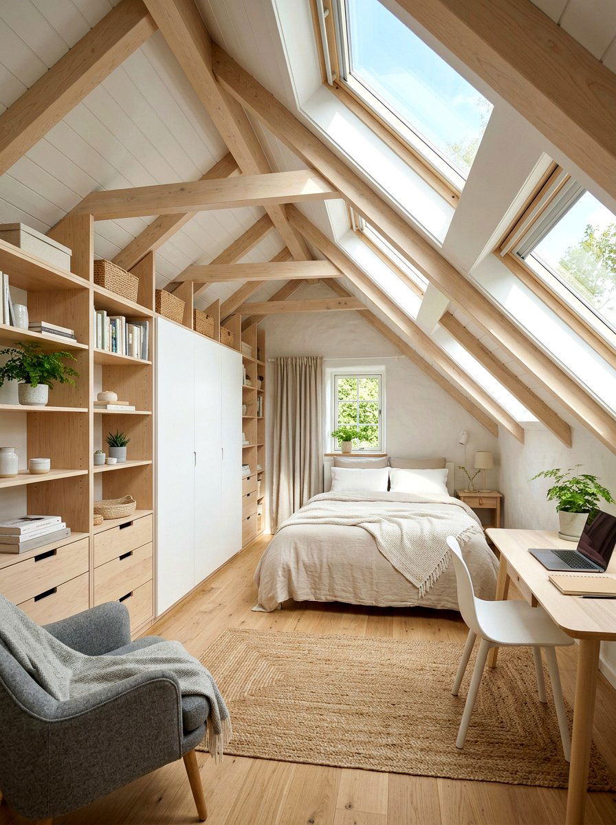 Scandi Attic Design - 30 eaves storage ideas