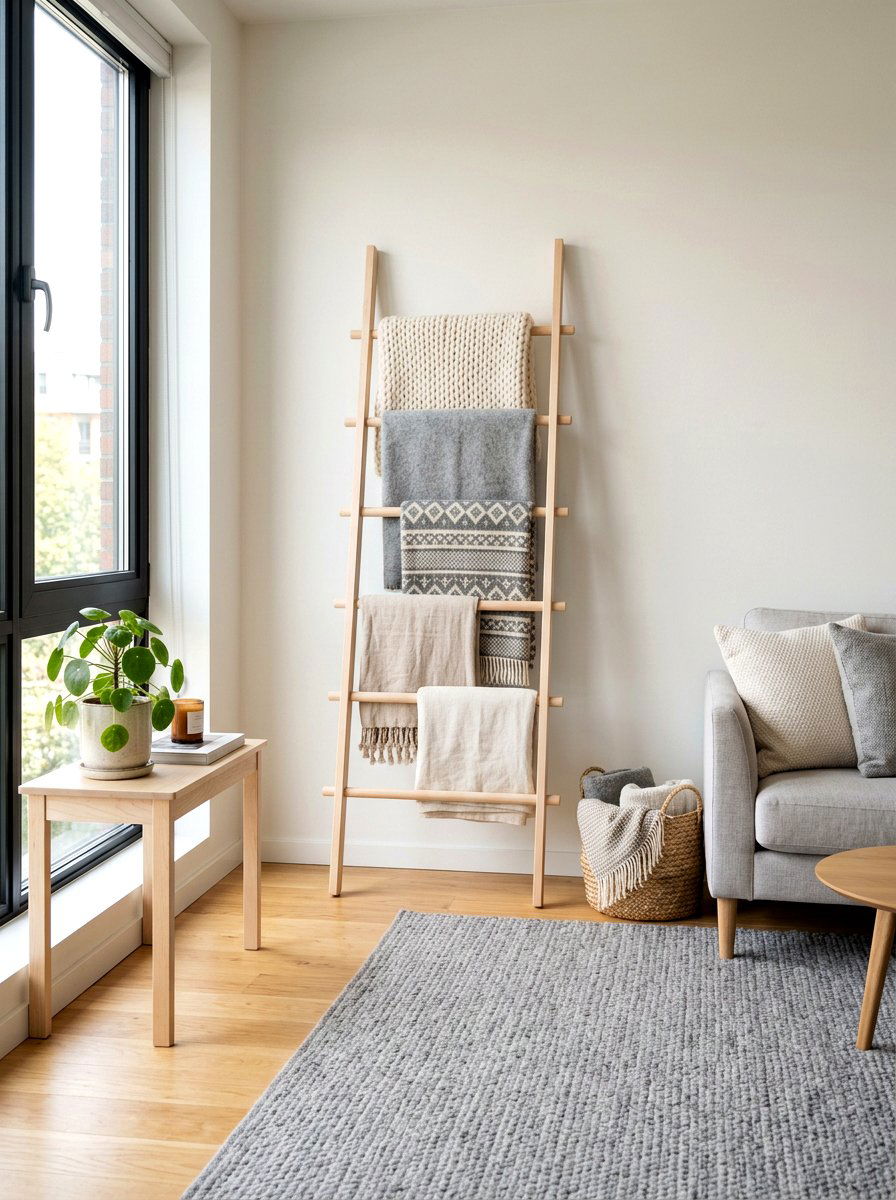 Scandi Blanket Ladder - 30 blanket ladder ideas