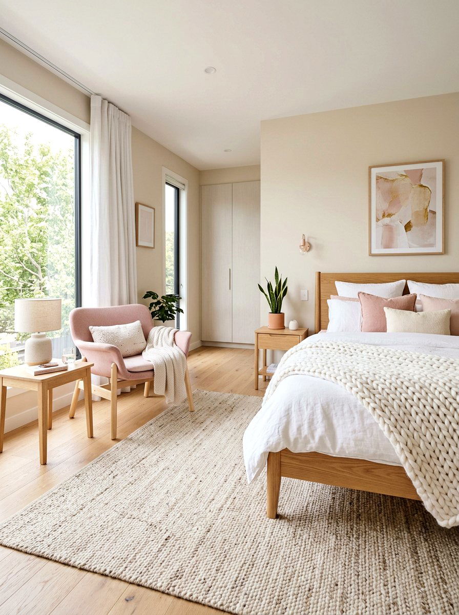Scandi Blush Bedroom - 30 blush and beige bedroom ideas