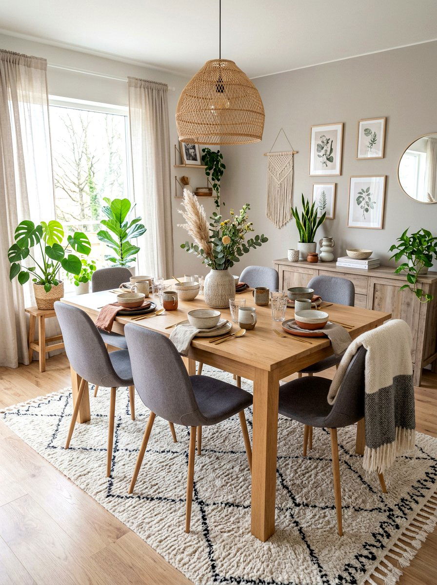 Scandi Boho Dining Room - 30 boho dining room ideas