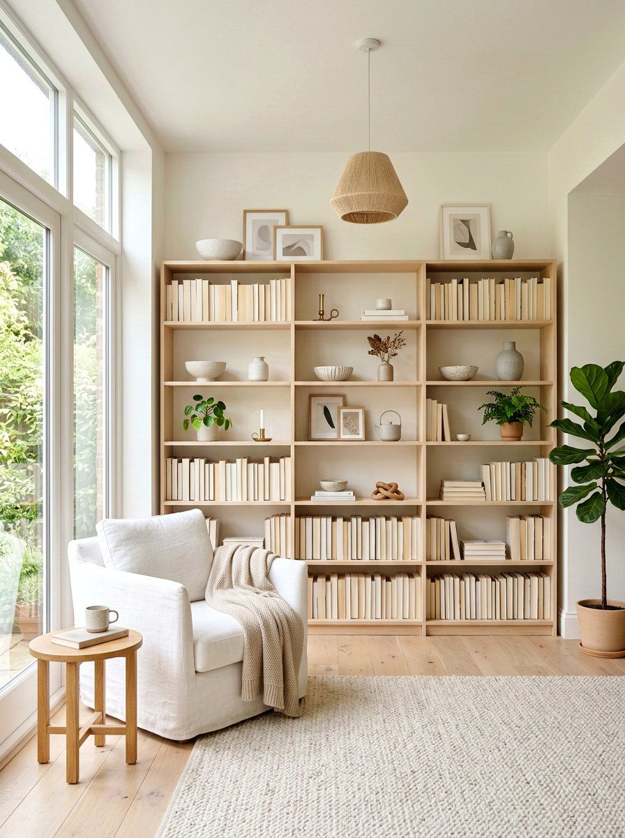 Scandi Bookshelf Styling - 30 aesthetic bookshelf styling apartment ideas