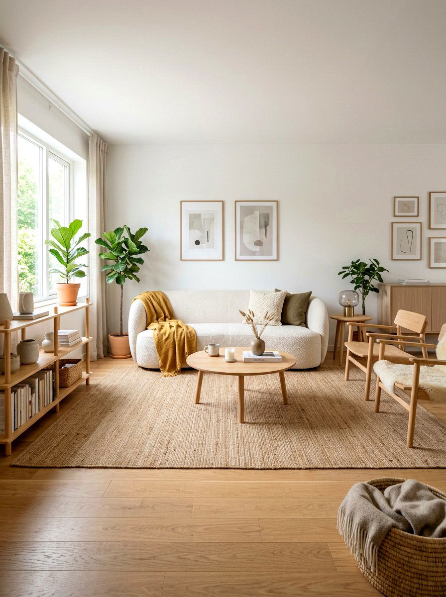Scandi Boucle Living Space - 30 boucle living room ideas