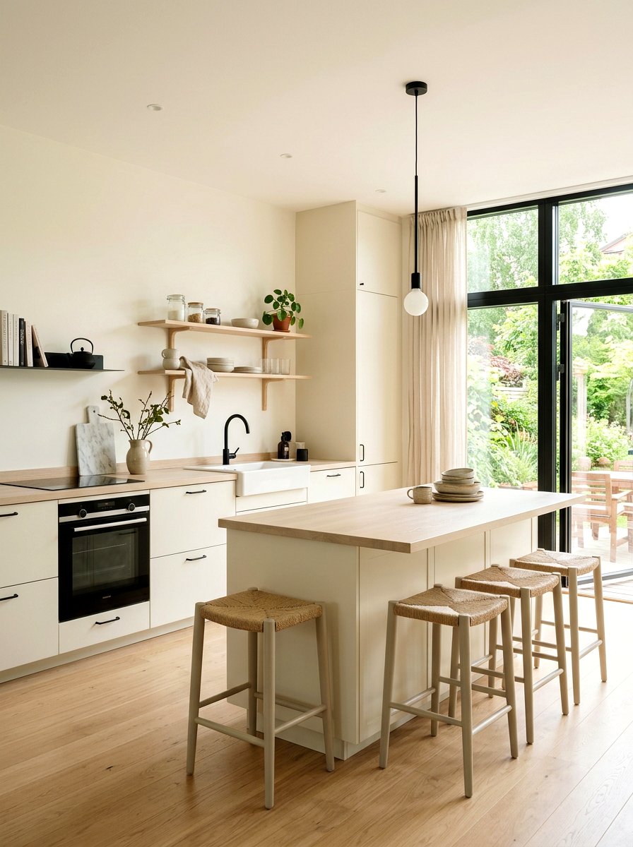 Scandi Cream Kitchen - 30 cream kitchen cabinet ideas