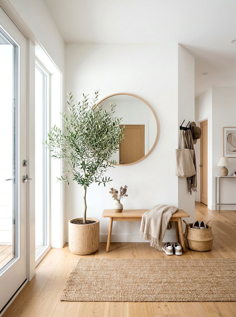 Scandi Entryway - 30 potted olive tree entry ideas