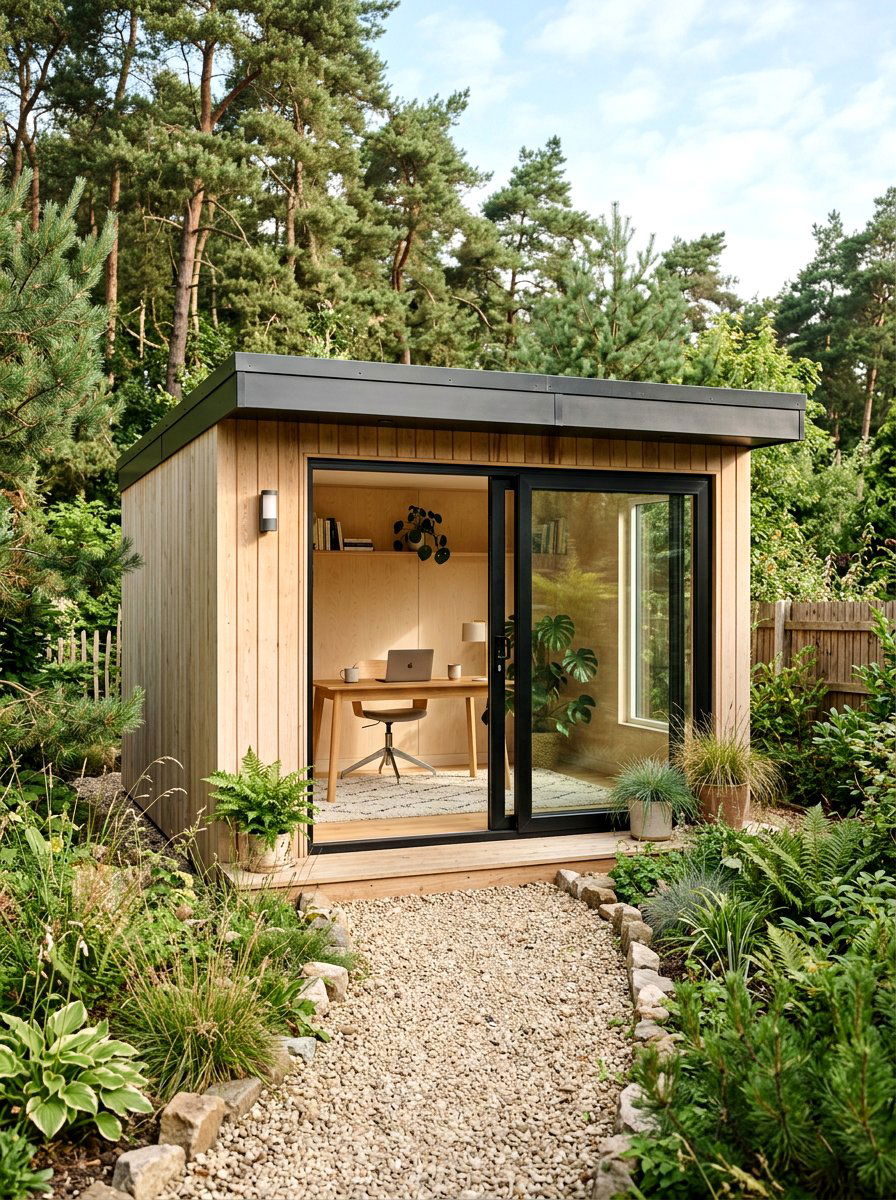 Scandi Garden Office - 30 office shed ideas