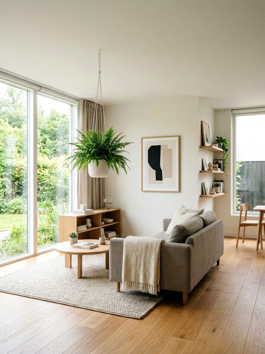 Scandi Hanging Fern - 30 hanging fern indoor ideas