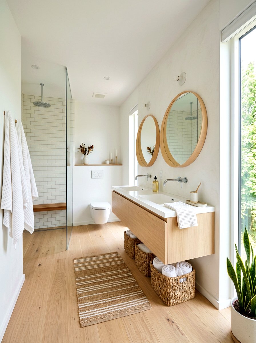 Scandi Inspired Bathroom Layout - 30 double vanity ideas