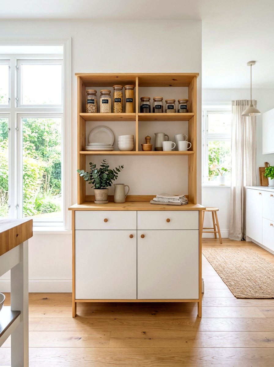 Scandi Kitchen Hutch - 30 hutch kitchen storage ideas