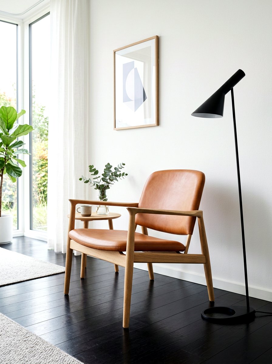 Scandi Leather Chair Light Wood - 30 leather accent chair ideas