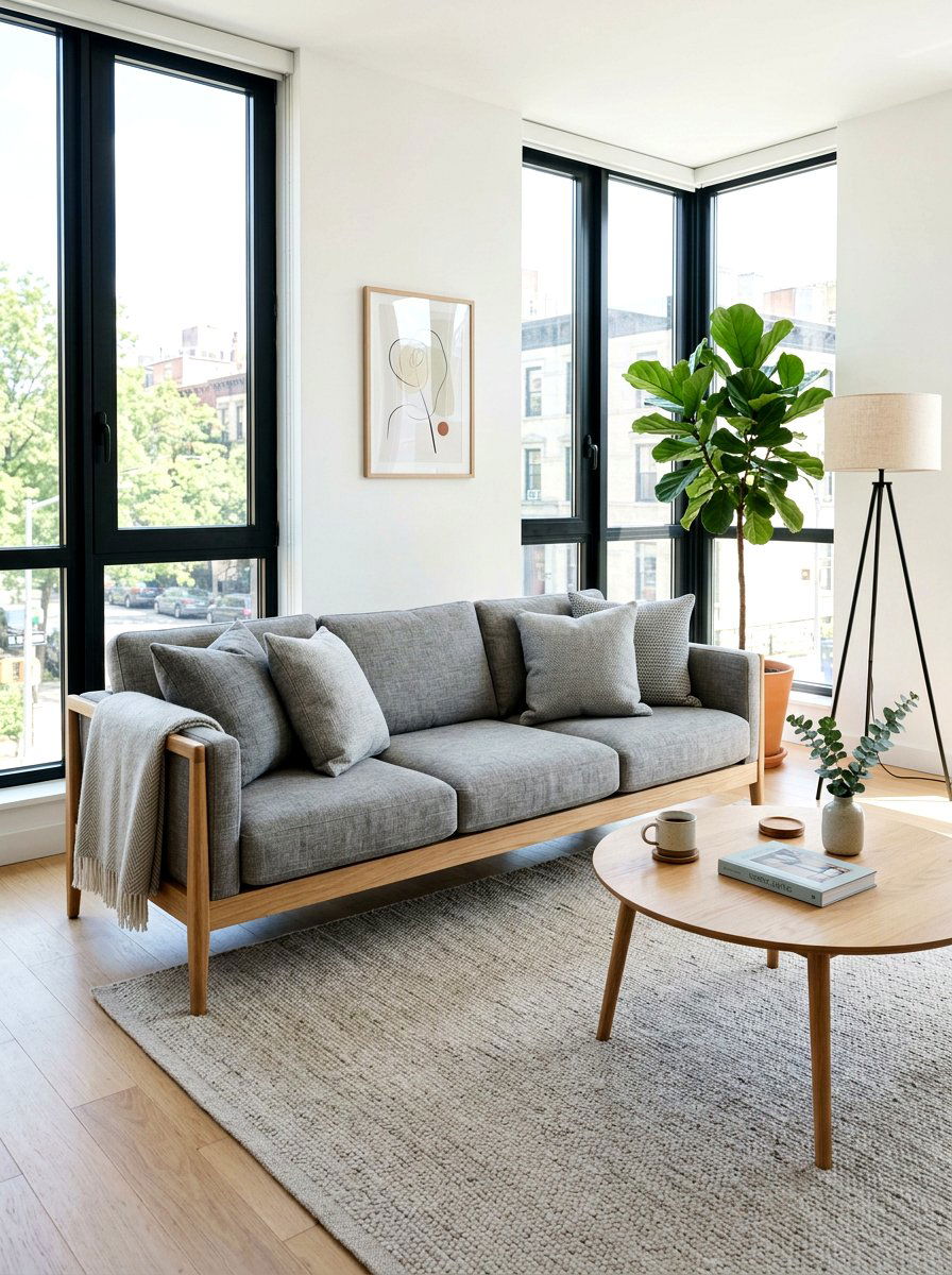 Scandi Light Oak Sofa - 30 sofa styling ideas