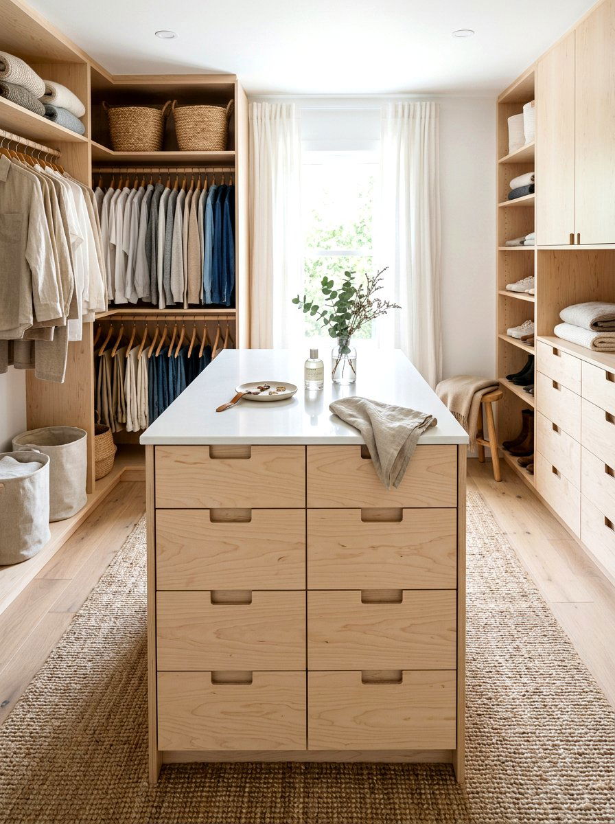 Scandi Minimalist Closet Island - 30 closet island ideas