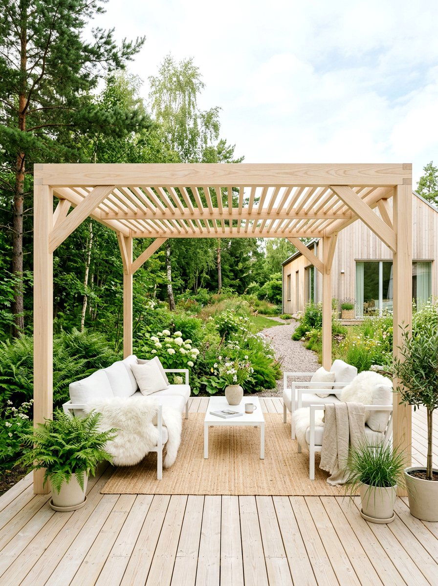 Scandi Minimalist Pergola - 30 freestanding pergola ideas