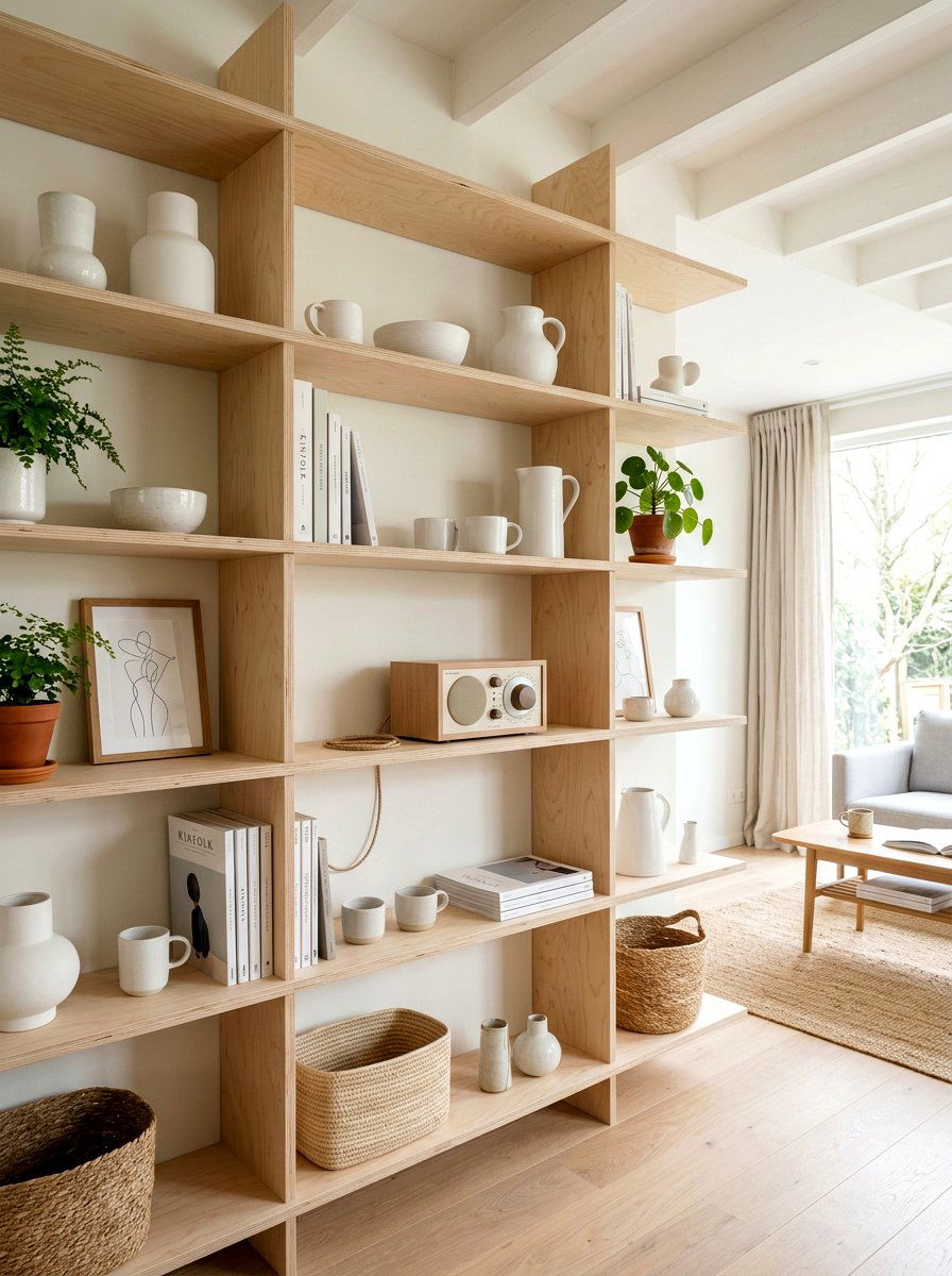 Scandi Plywood Shelves - 30 shelf styling for Instagram ideas