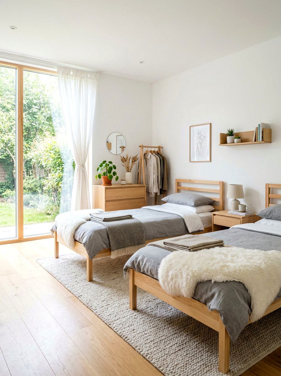 Scandi Shared Bedroom - 30 shared sibling room ideas