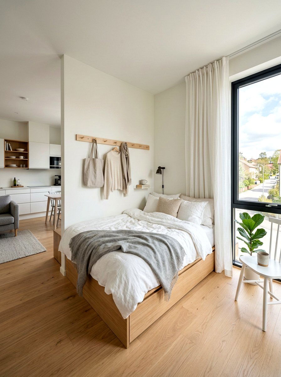Scandi Studio Bed Nook - 30 bed nook studio ideas