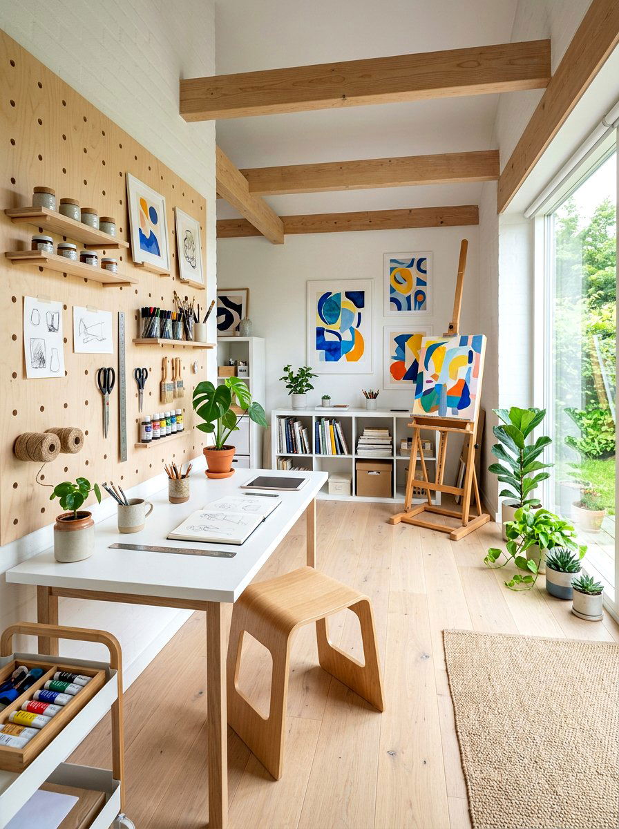 Scandi Style Art Studio - 30 art studio room ideas
