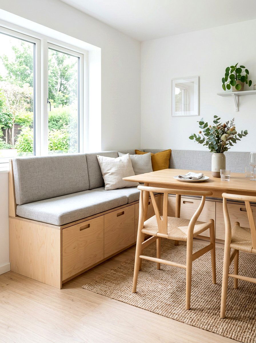 Scandi Style Banquette Drawers - 30 banquette storage drawers ideas