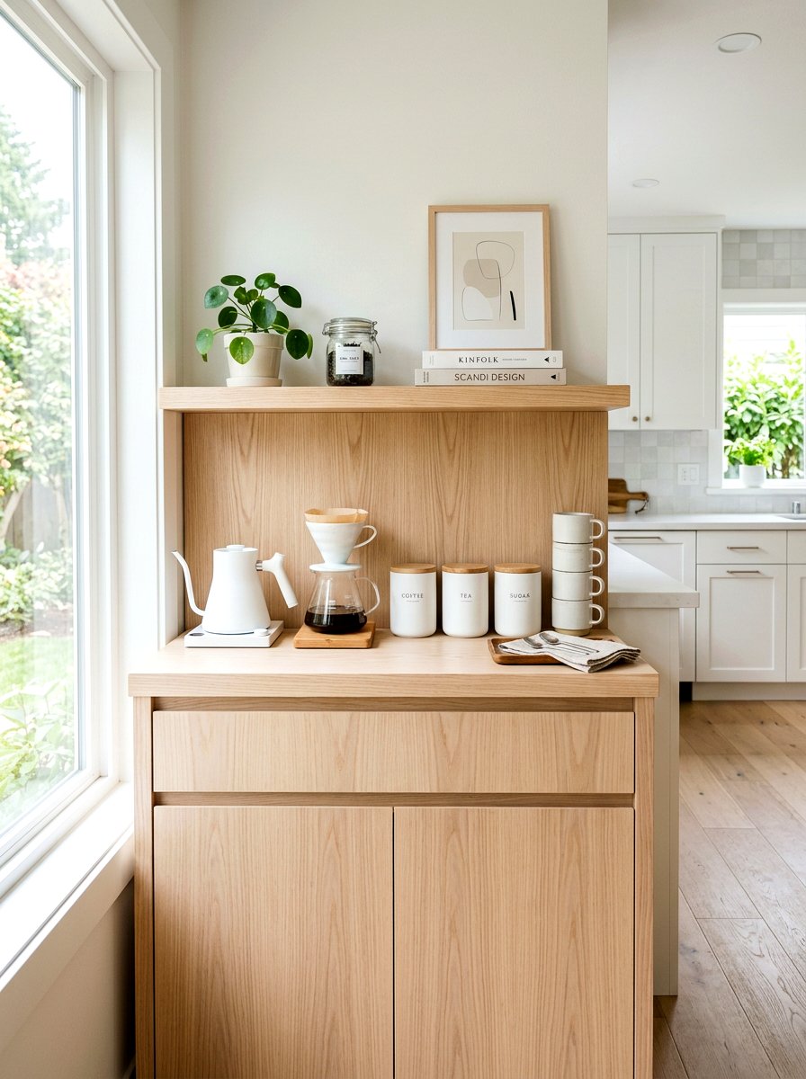 Scandi Style Beverage Station - 30 smoothie station kitchen ideas