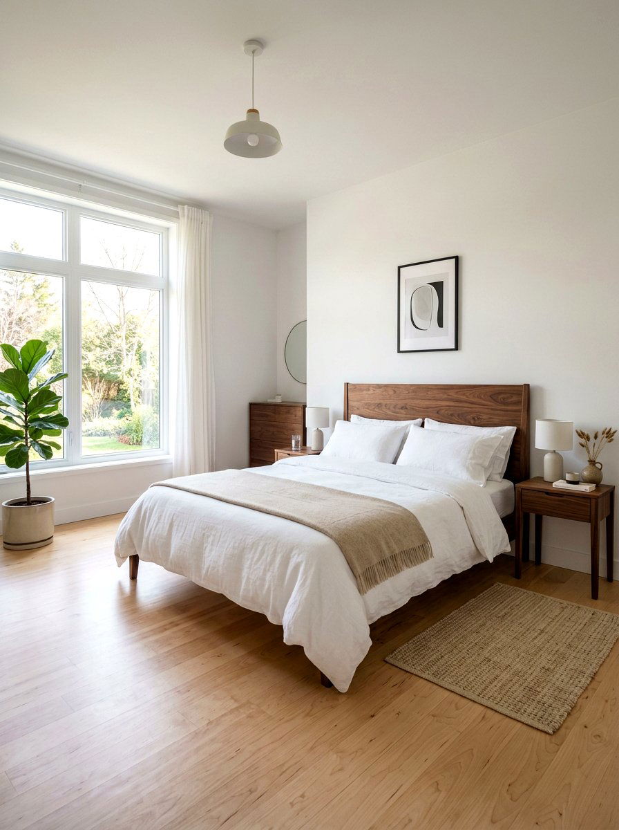 Scandi Style Birch and Black Walnut Bedroom - 30 mixed wood tone decor ideas