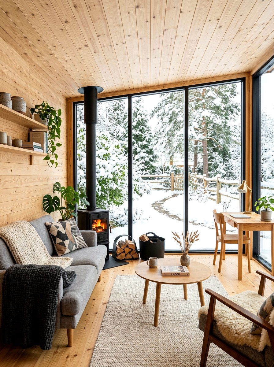 Scandi Style Cabin - 30 she shed interior ideas