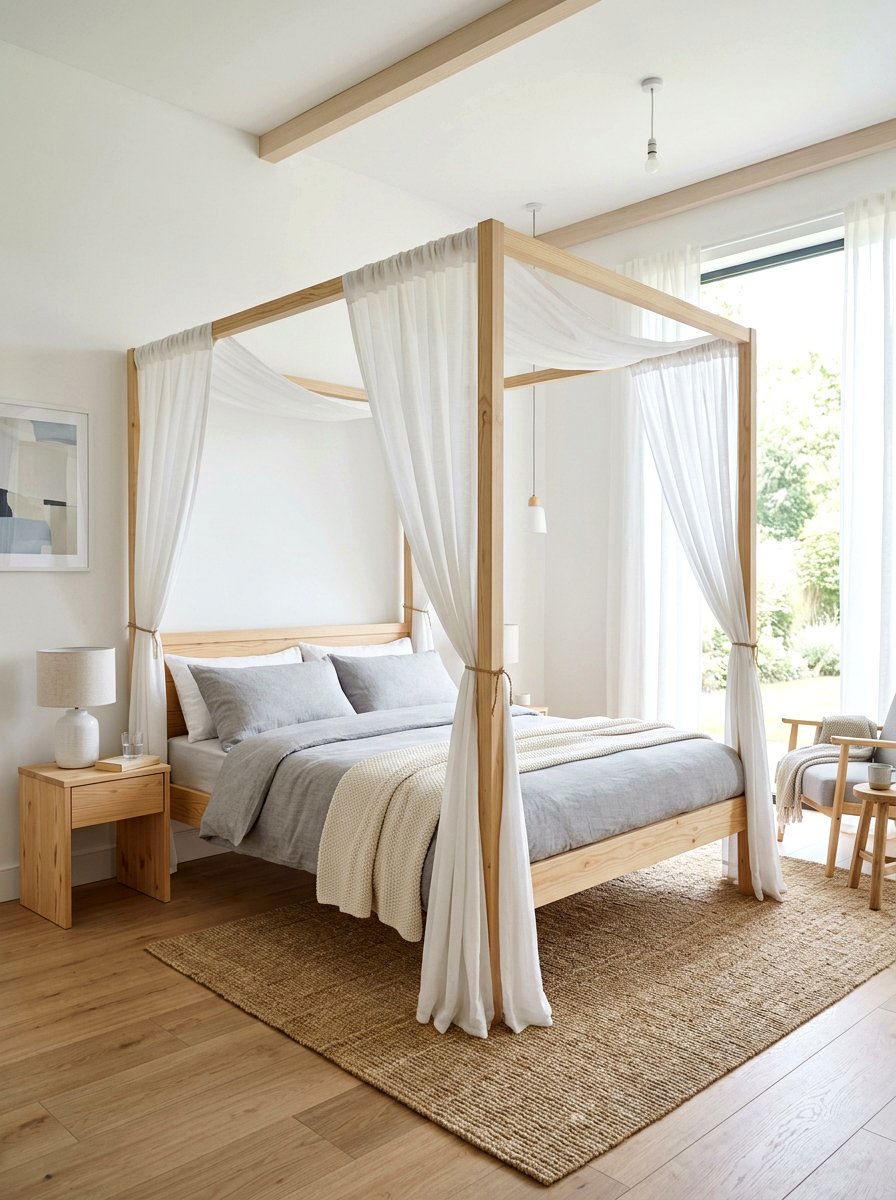 Scandi Style Canopy Bed - 30 romantic canopy bedroom ideas
