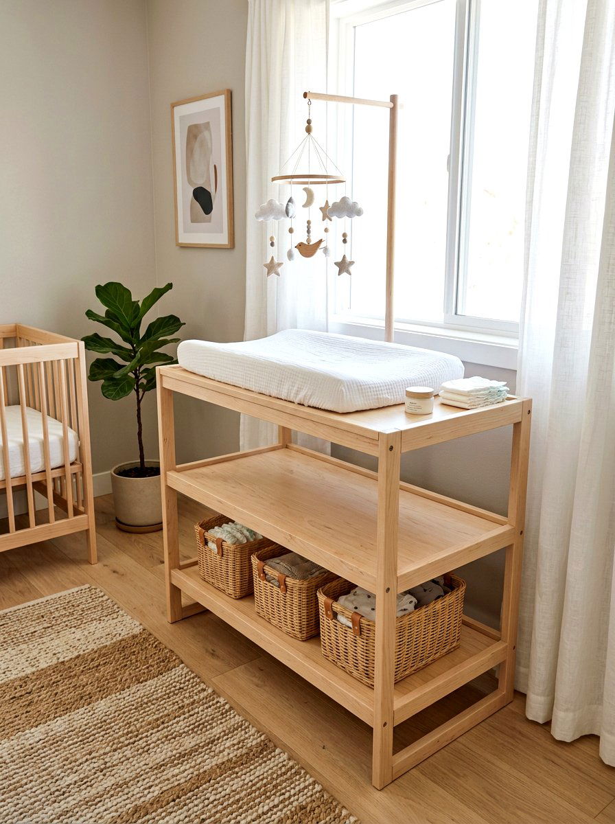 Scandi Style Changing Table - 30 Scandinavian nursery ideas