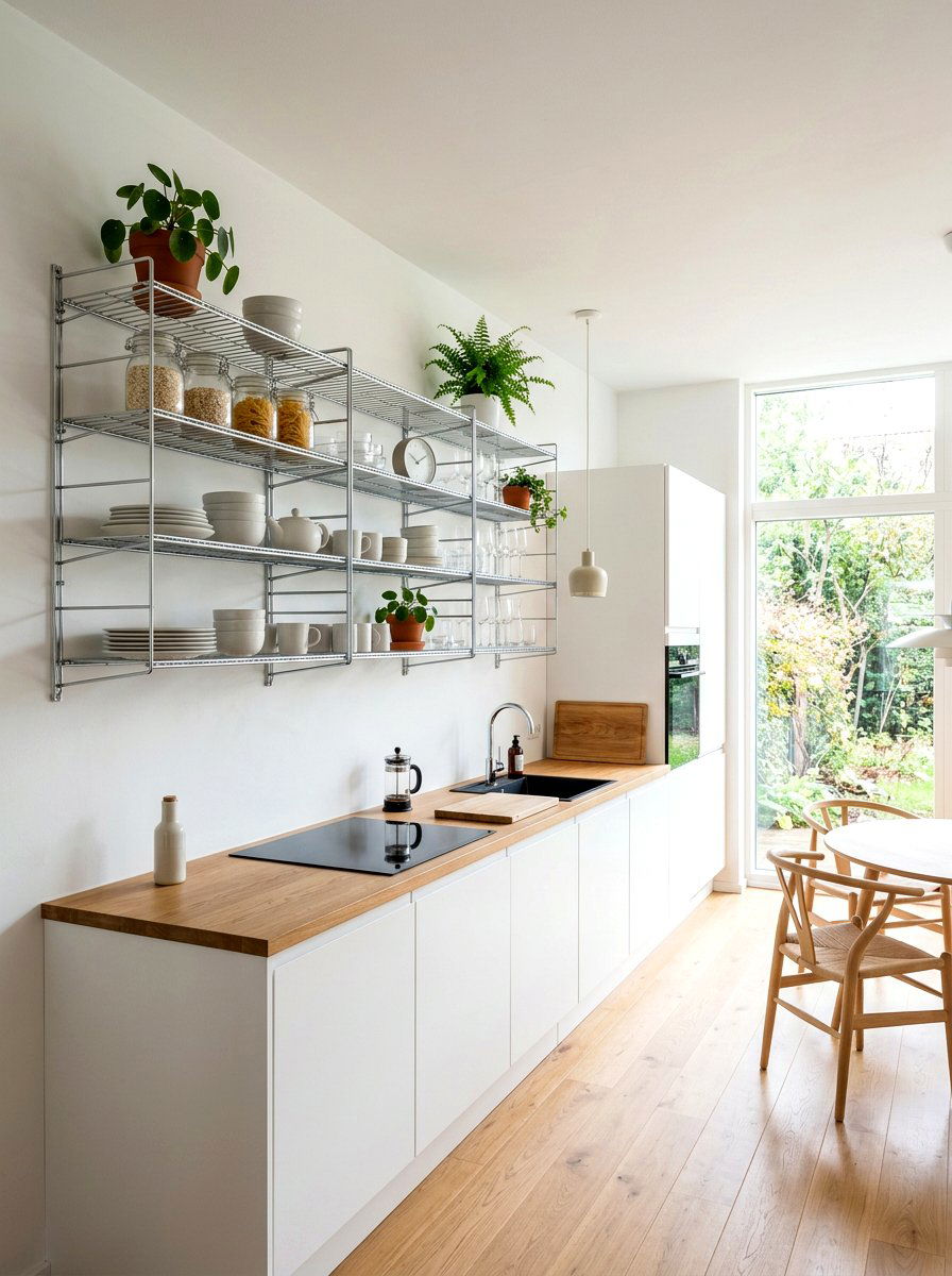 Scandi Style Chrome Shelving - 30 chrome accent furniture ideas