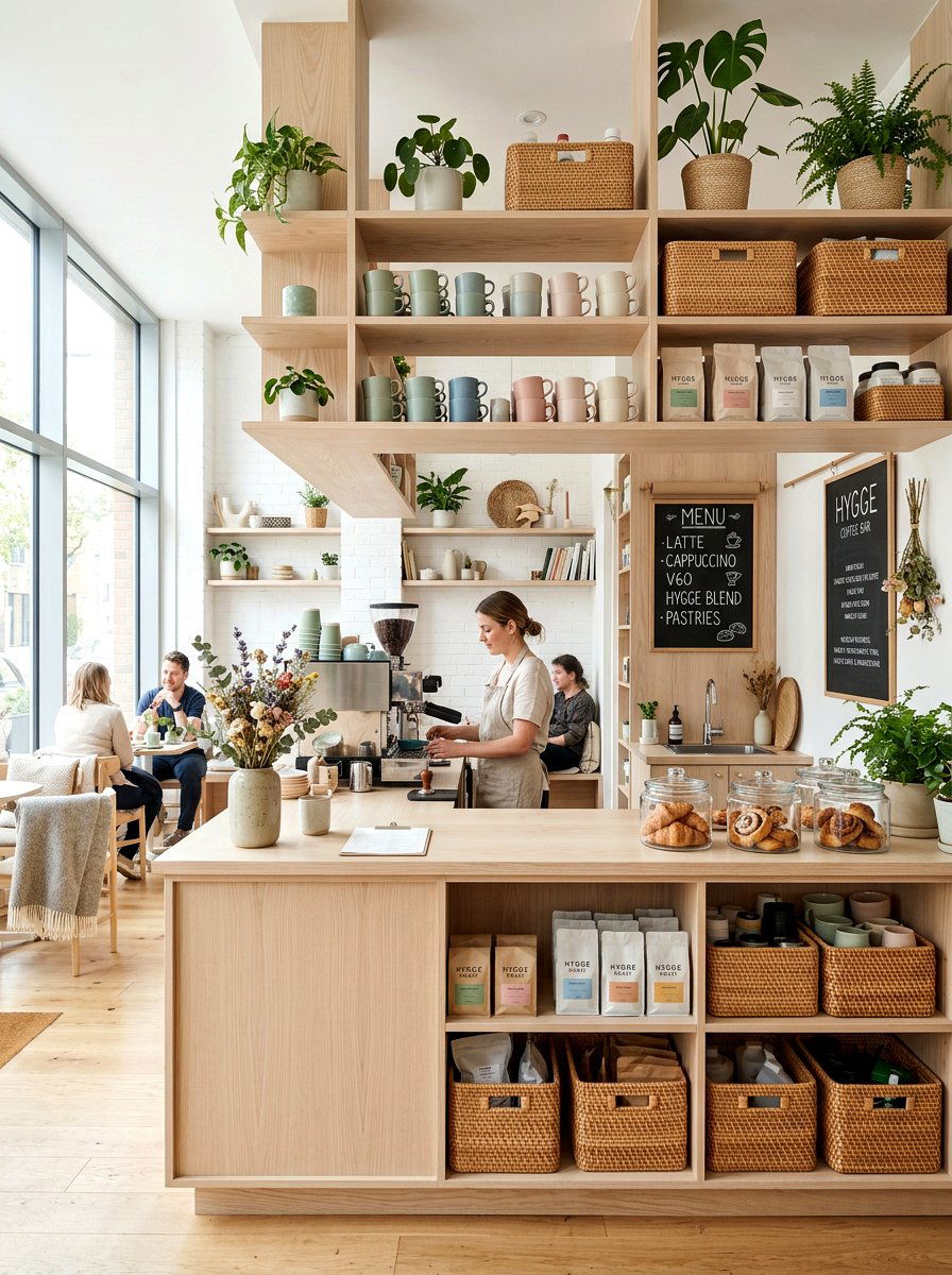 Scandi Style Coffee Bar - 30 coffeehouse kitchen corner ideas
