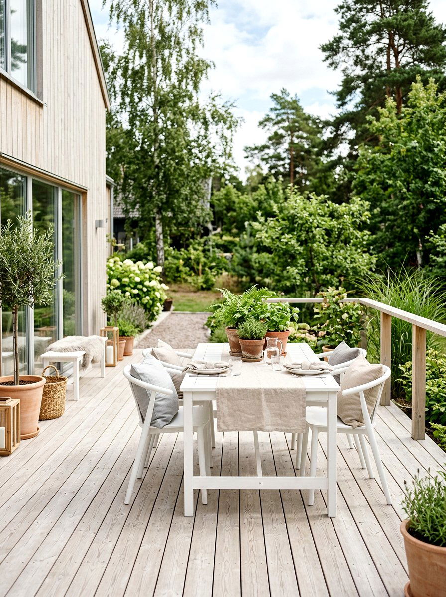 Scandi Style Deck Dining - 30 deck dining zone ideas