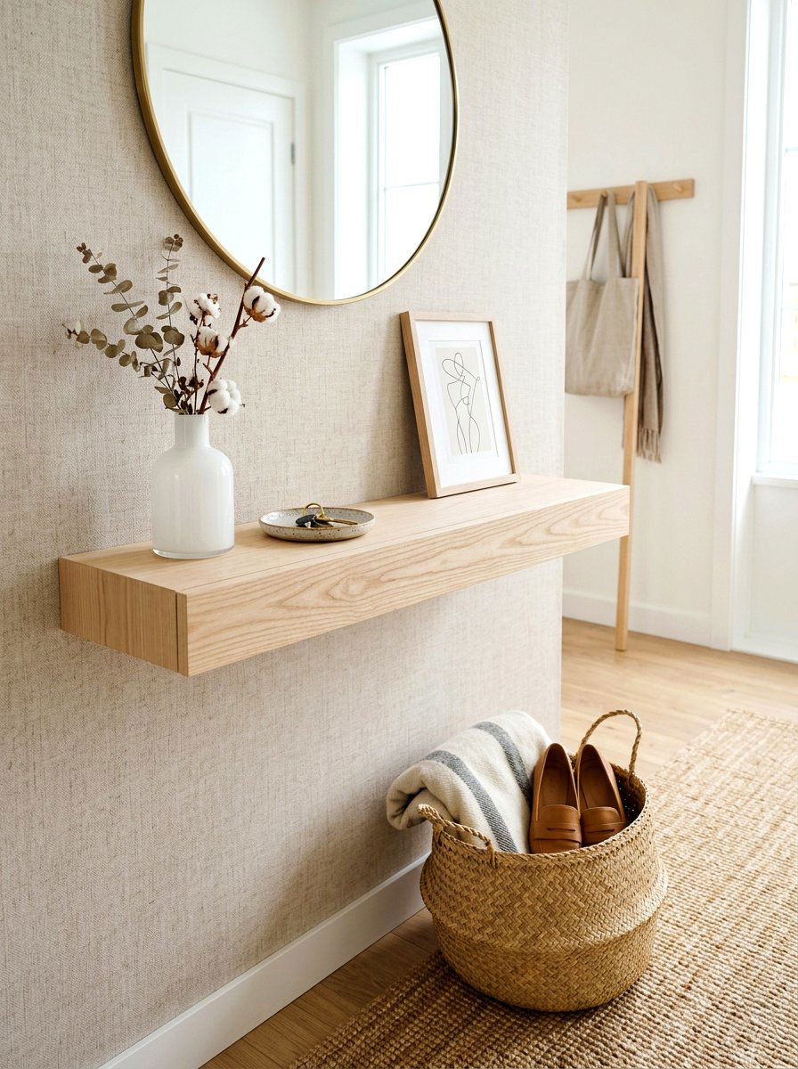 Scandi Style Floating Entry Shelf - 30 floating entry shelf ideas